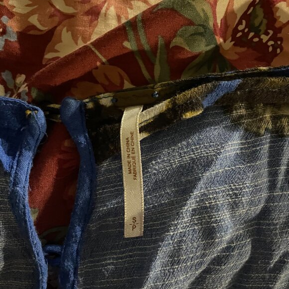 Free People Blue Romper with Flowers Size S - Picture 4 of 4